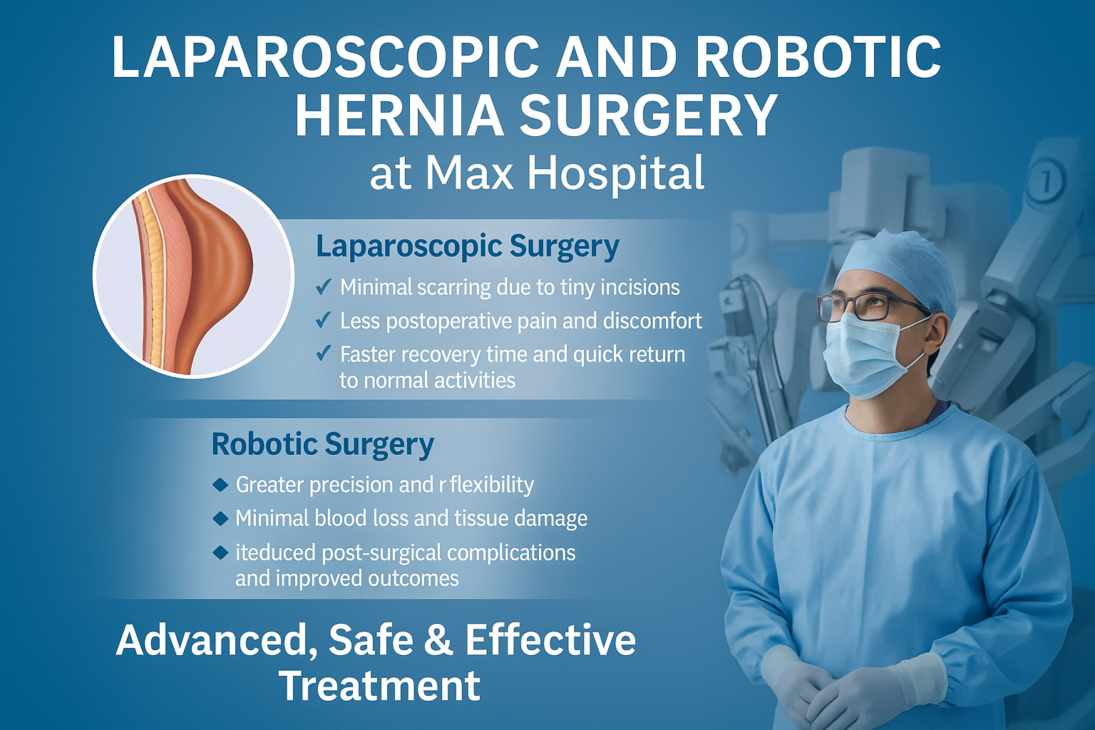 Laparoscopic and Robotic Hernia Surgery at Max Hospital